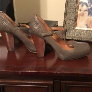 Frye Mary Jane Heels... faded grey color